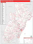 Portsmouth-Rochester Metro Area Digital Map Red Line Style